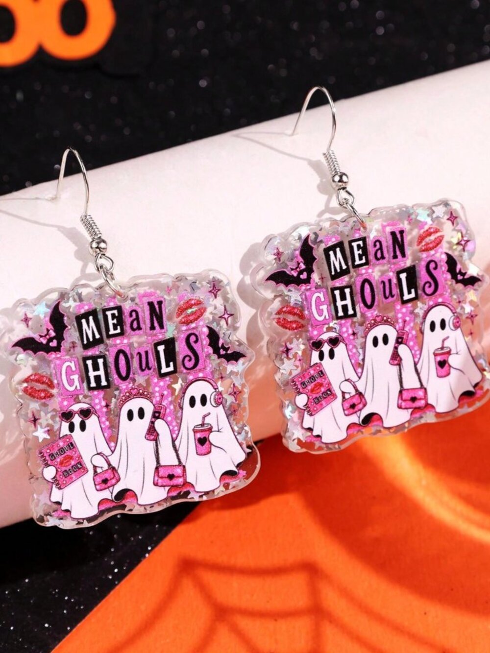 Halloween Creative Fashion Sweet Cool Casual Niche Ghost Acrylic Earrings